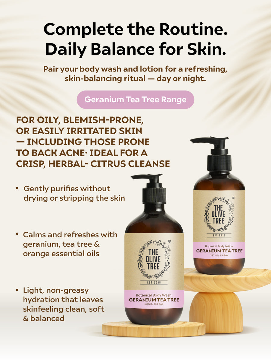 [2025 Holiday Collection] Set D #2- Geranium Tea Tree Set & Pillow Mis ...